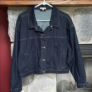 Eileen Fisher  Organic Cotton Strech Cropped Women's Denim Jacket